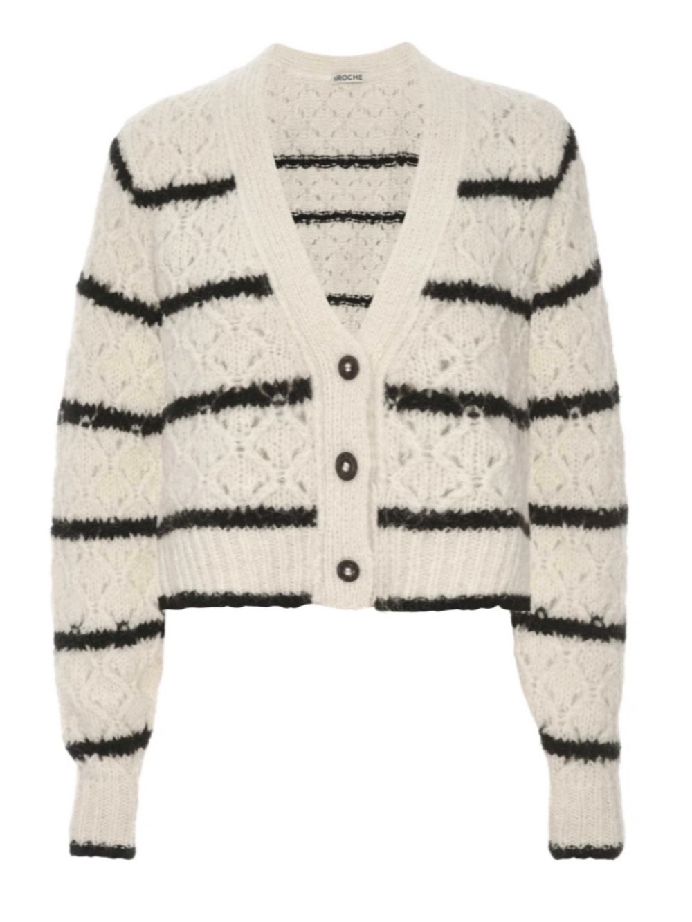 St. Roche Striped Trellis Alpaca Cardigan Small